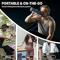 Vista 7 de SIEROZUR Botella de agua de vidrio de 32 onzas, vaso motivacional de 1 litro con marcador de tiempo, botellas de agua de vidrio de borosilicato