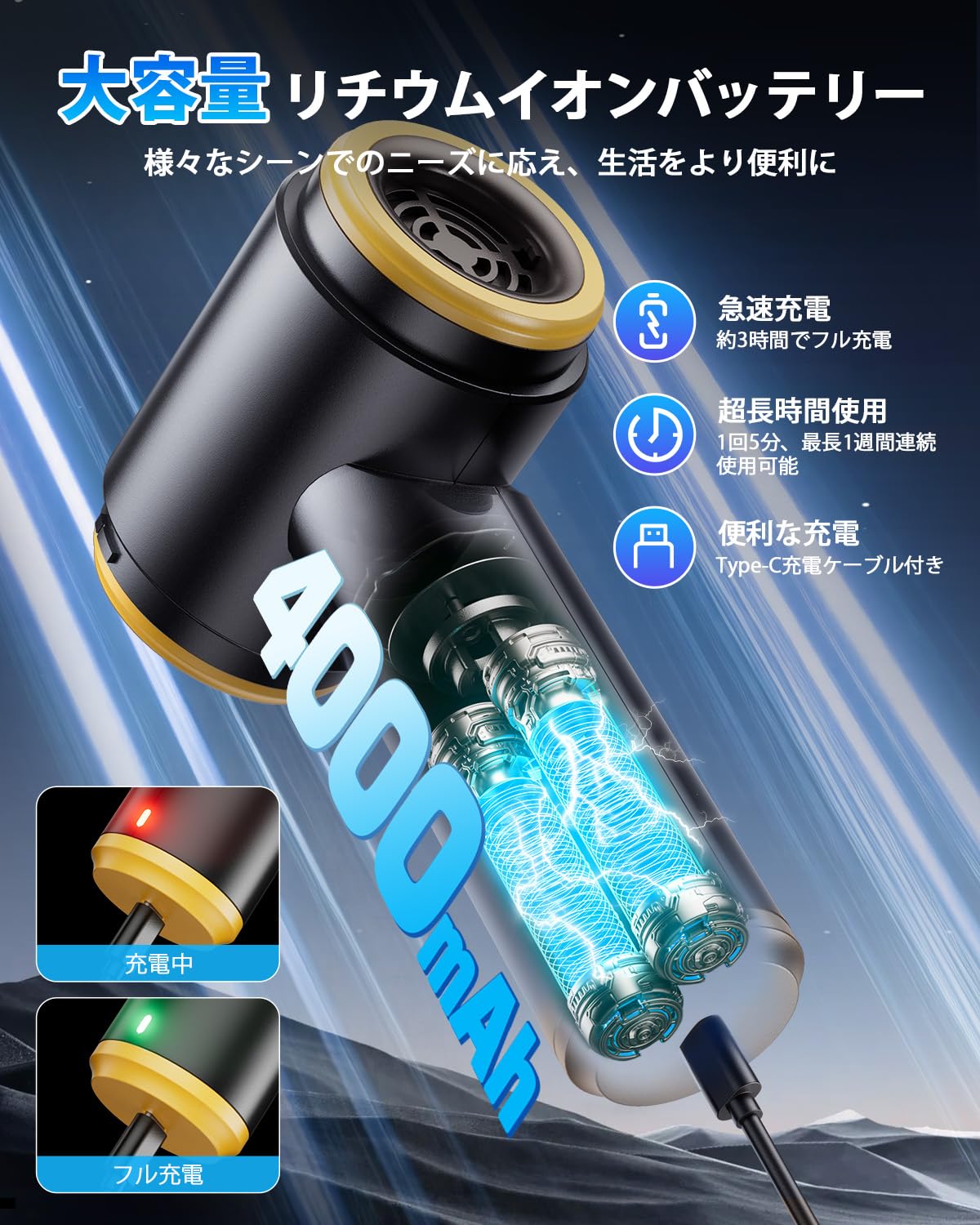 Amazon | 【新登場】 ハンディクリーナー コードレス 強力吸引力