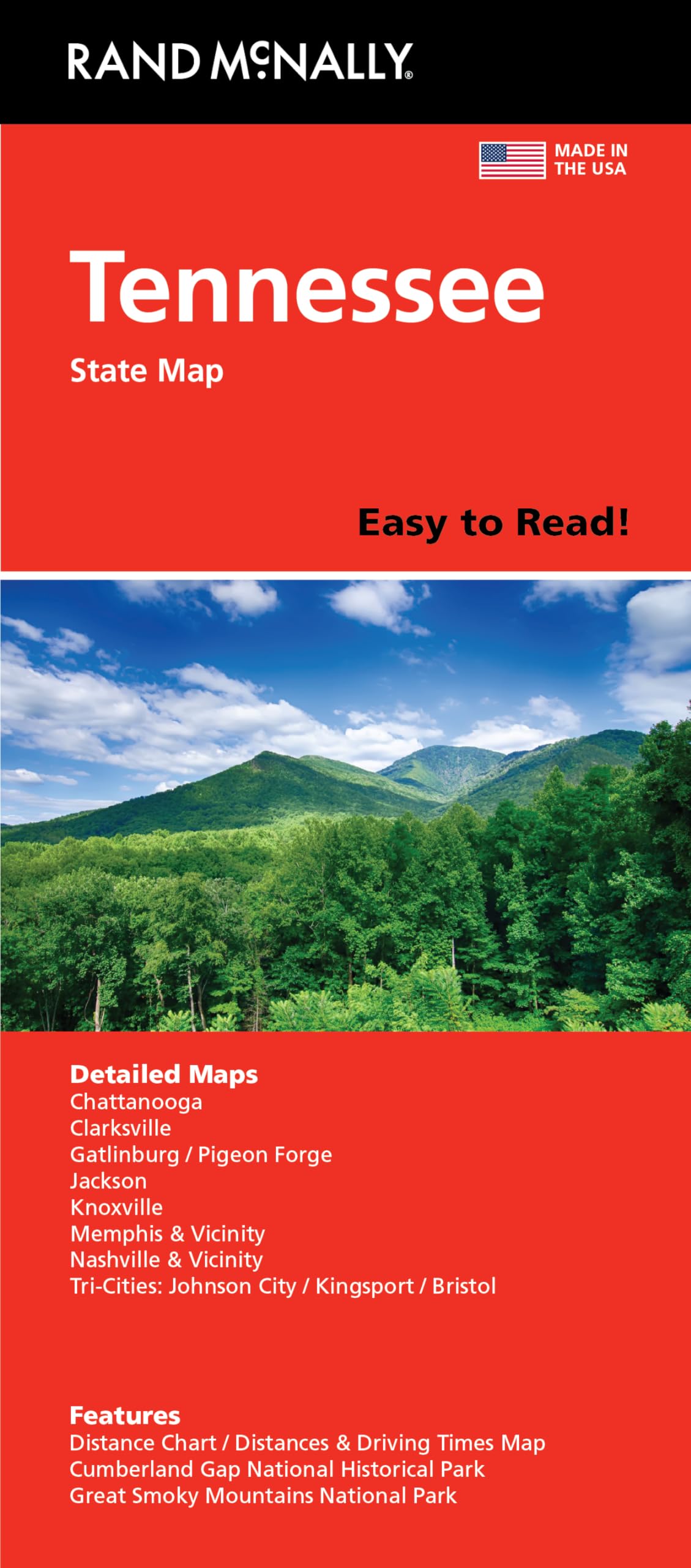 Rand McNally Easy to Read: Tennessee State Map