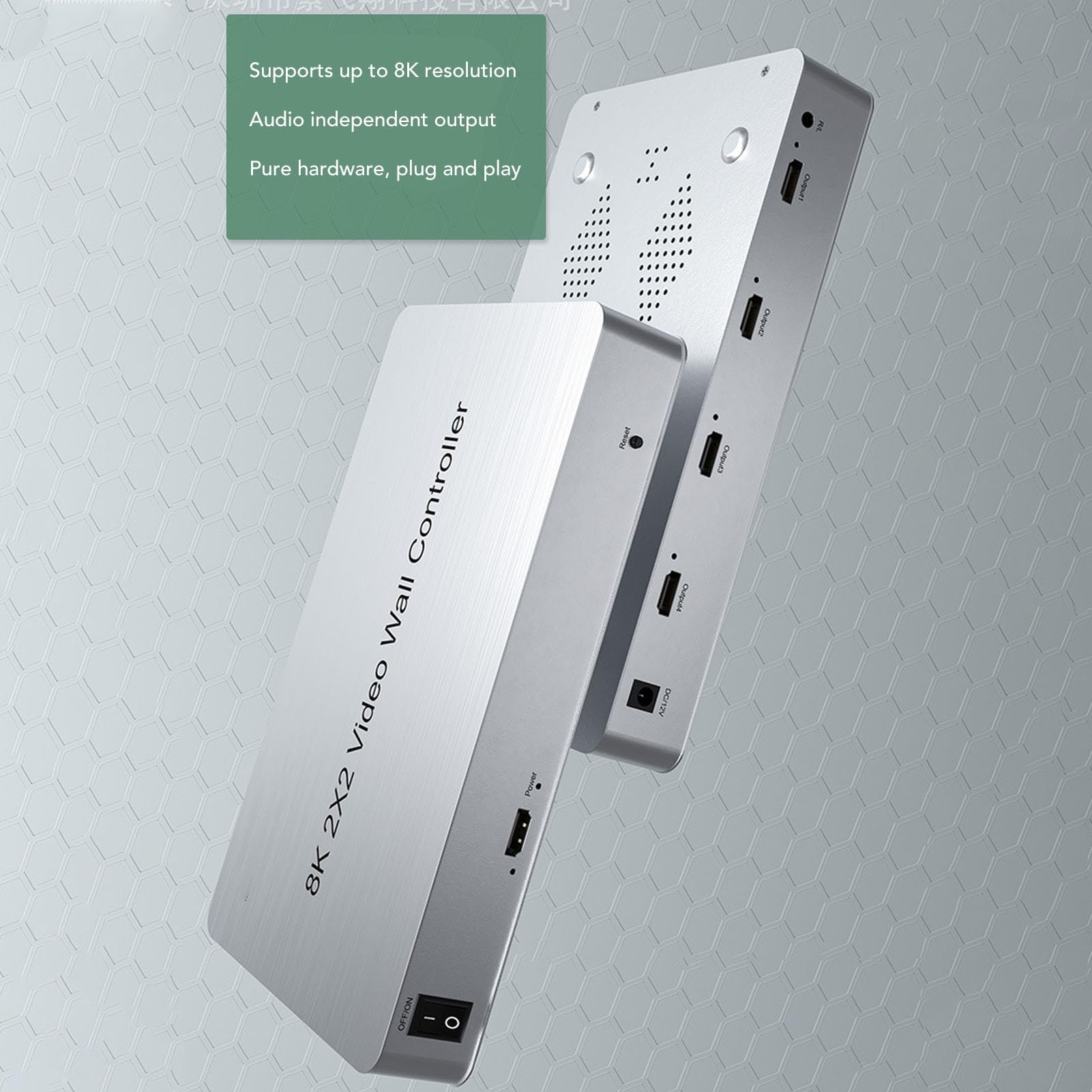 Controller Parete Video HDMI 2x2, Processore Parete TV 8K, Uscita 4K 1080P, Rotazione di 180 Gradi, 8 modalità di Giunzione Giuntatrice Processore Schermo Video 2x2 1x1 1x2
