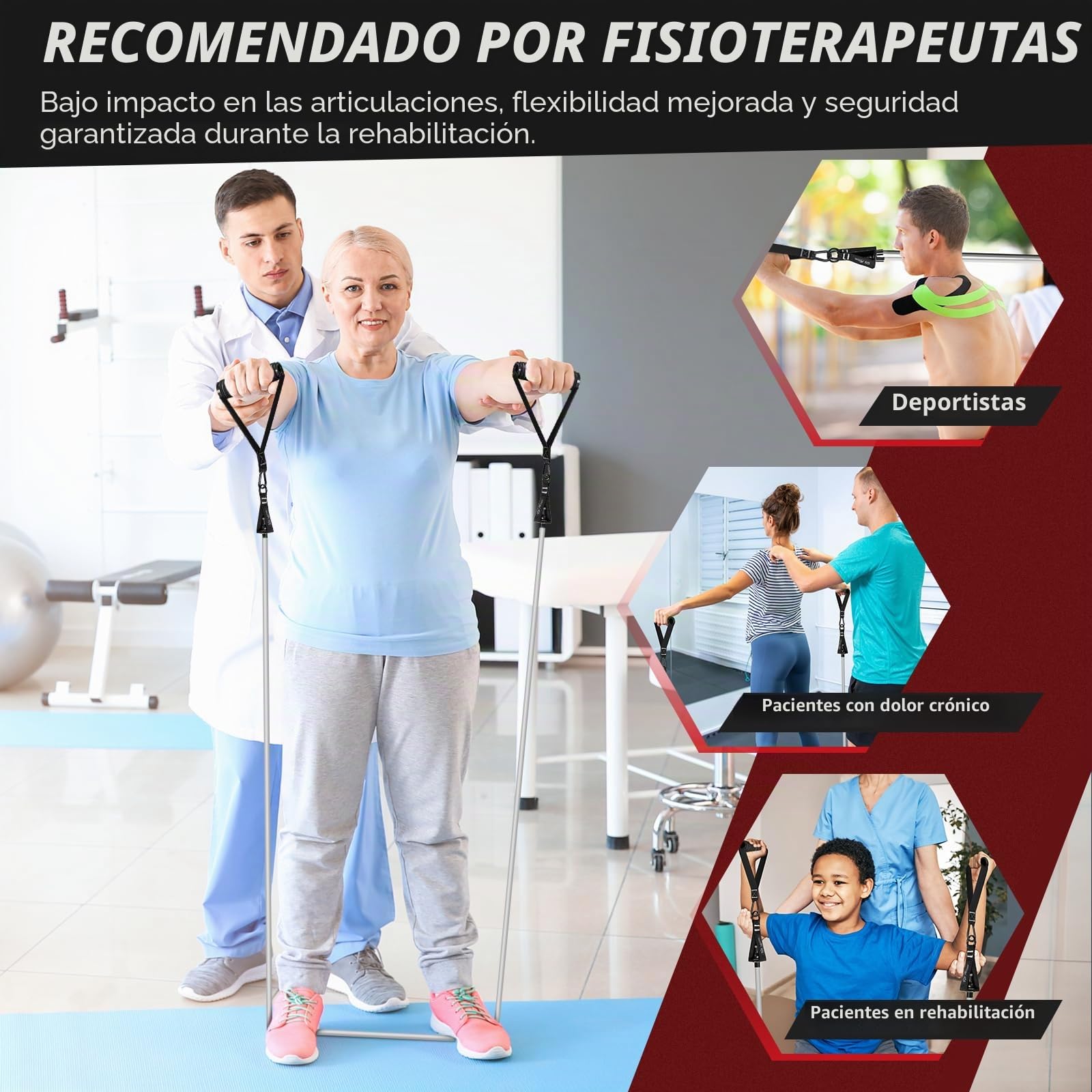 Juego de bandas de resistencia, 5 grosores, con asas, correas de tobillo y anclaje para puerta, mochila portátil, para interior, hogar, gimnasio y exterior