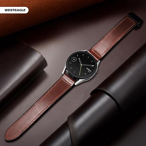 Miniatura 8 de Correa de cuero magnética compatible con Samsung Galaxy Watch 7/6/5/4/Active 2 40mm 44mm/Watch 6 Classic 43mm 47mm/Watch 5 Pro 45mm/Watch 4 Classic