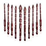 FEWELL Masonry Drill Bits 10 Pcs, Concrete Drill Bit Set Size 3/16
