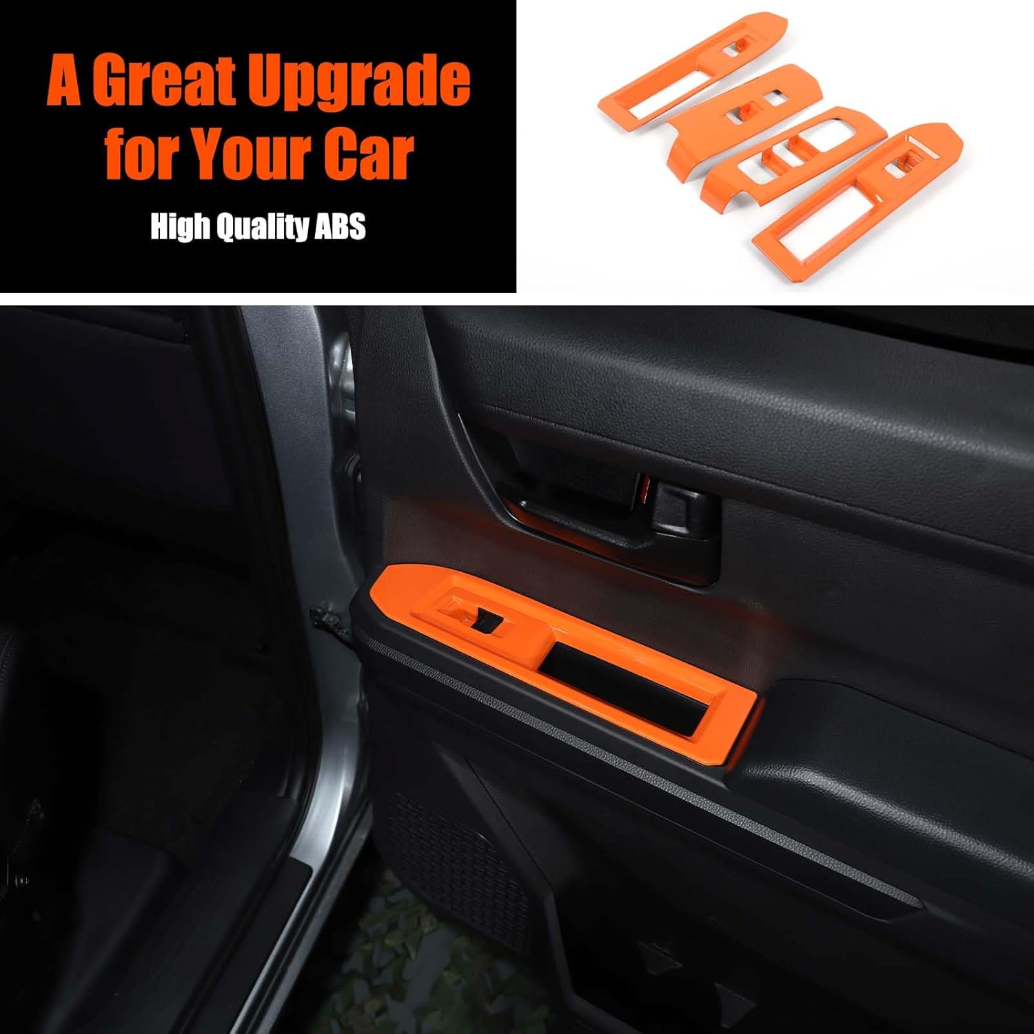 TOYCIDFG Window Control Switch Button Panel Cover Trim Compatible with Toyota Tacoma 2024 2025, Car Interior Decoration Accessories (Orange)