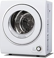 EUHOMY 1.5 Cu Ft Portable Clothes Dryer 850W Stainless Steel Drum Exhaust Hose for Apartments RVs Dorms White