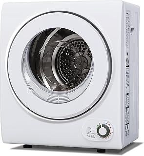 EUHOMY 1.5 Cu Ft Portable Clothes Dryer 850W Stainless Steel Drum Compact for Apartments RVs Dorms White