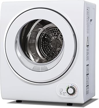 Euhomy Portable Dryer 1.5 cu. ft., 850W Powerful Clothes Dryer with Stainless Steel Drum and Exhaust Hose, Dryer Ideal for Apartments, RVs, Dorm Rooms,White