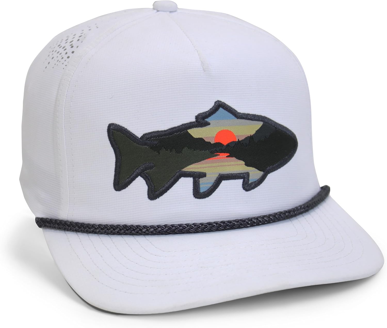 Paramount Outdoors Sunset Trout Fishing Hat Mountain Fish Silhouette Performance Outdoor Hat with Comfort Snapback - Image 5