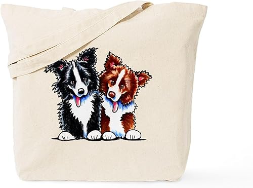 Vista 60 de CafePress Border Collie - Bolsa de lona natural, bolsa de compras reutilizable