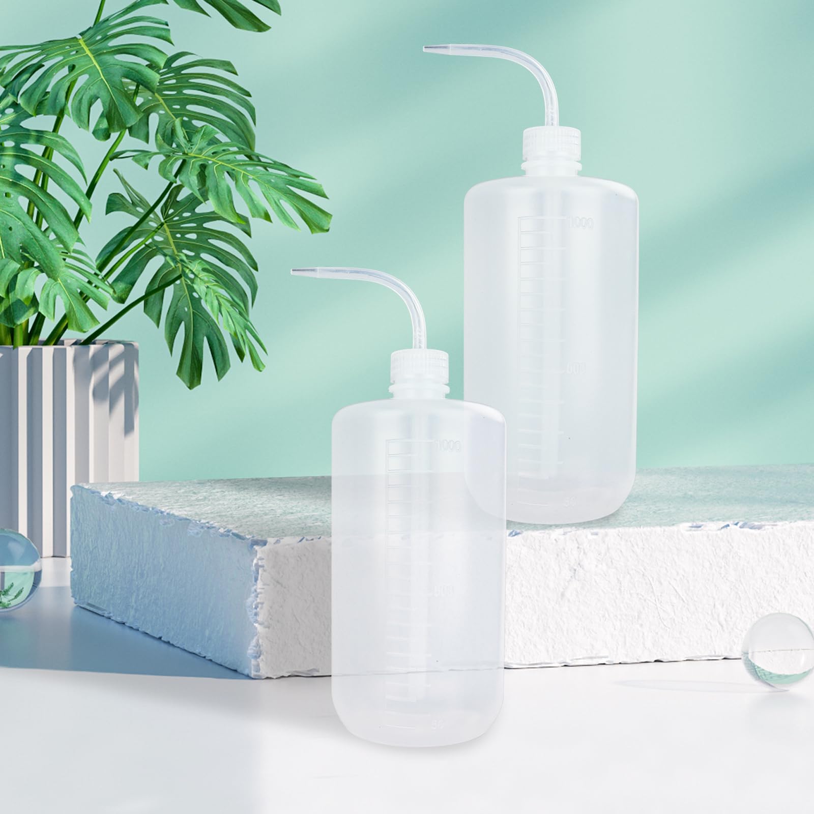 Flacon Squeeze Gradué Flacons Pissette MIVIDE 3 X 1000ml - Avec Pipette, Souples Et Gradués | Pour Laboratoire, Arrosage Plantes Bouteille Souple Pipette