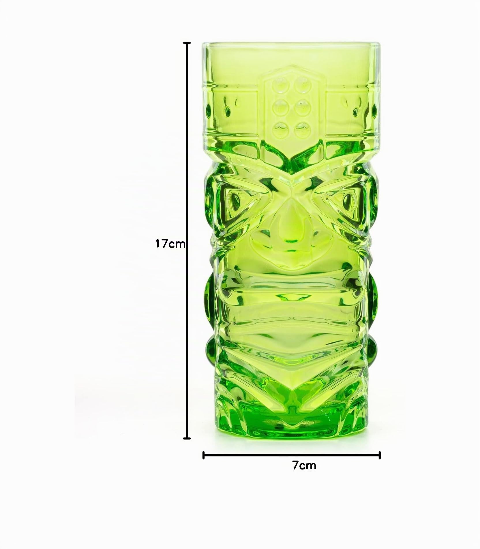CKB LTD Juego de 4 vasos de cóctel Tiki Bar de colores, vasos altos ideales para fiestas hawaianas a base de ron, cócteles mixtos MAI Tai Long Island o cócteles zombies, 450 ml, juego de 4