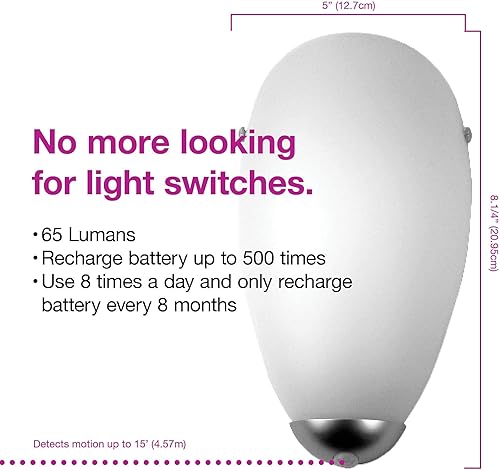 Miniatura 4 de Aplique de pared recargable por USB, iluminación LED blanca, recargable por USB, cable incluido