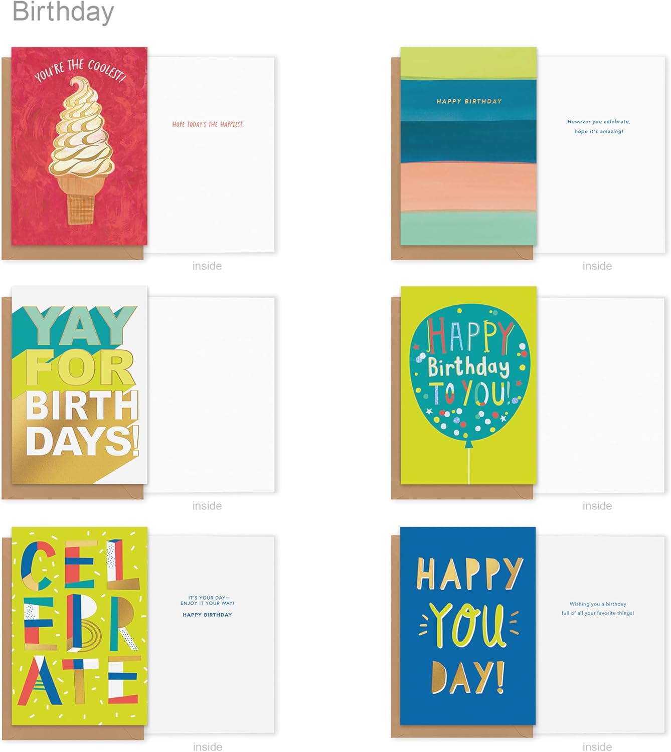 American Greetings 35-Count Birthday Card Assortment with Envelopes, Seals, and Storage Box (Confetti) - Image 6