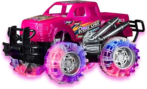 Playo Monster Trucks para niños - Juguetes de coche para niños y niñas - Juguetes iluminados para niños - Camión de 6 pulgadas con neumáticos LED