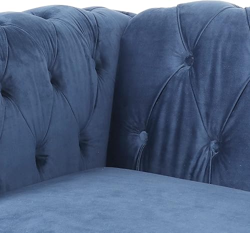 Miniatura 6 de RARZOE Chesterfield - Silla contemporánea de terciopelo Chesterfield, silla de club de terciopelo, silla Chesterfield con brazos enrollados de