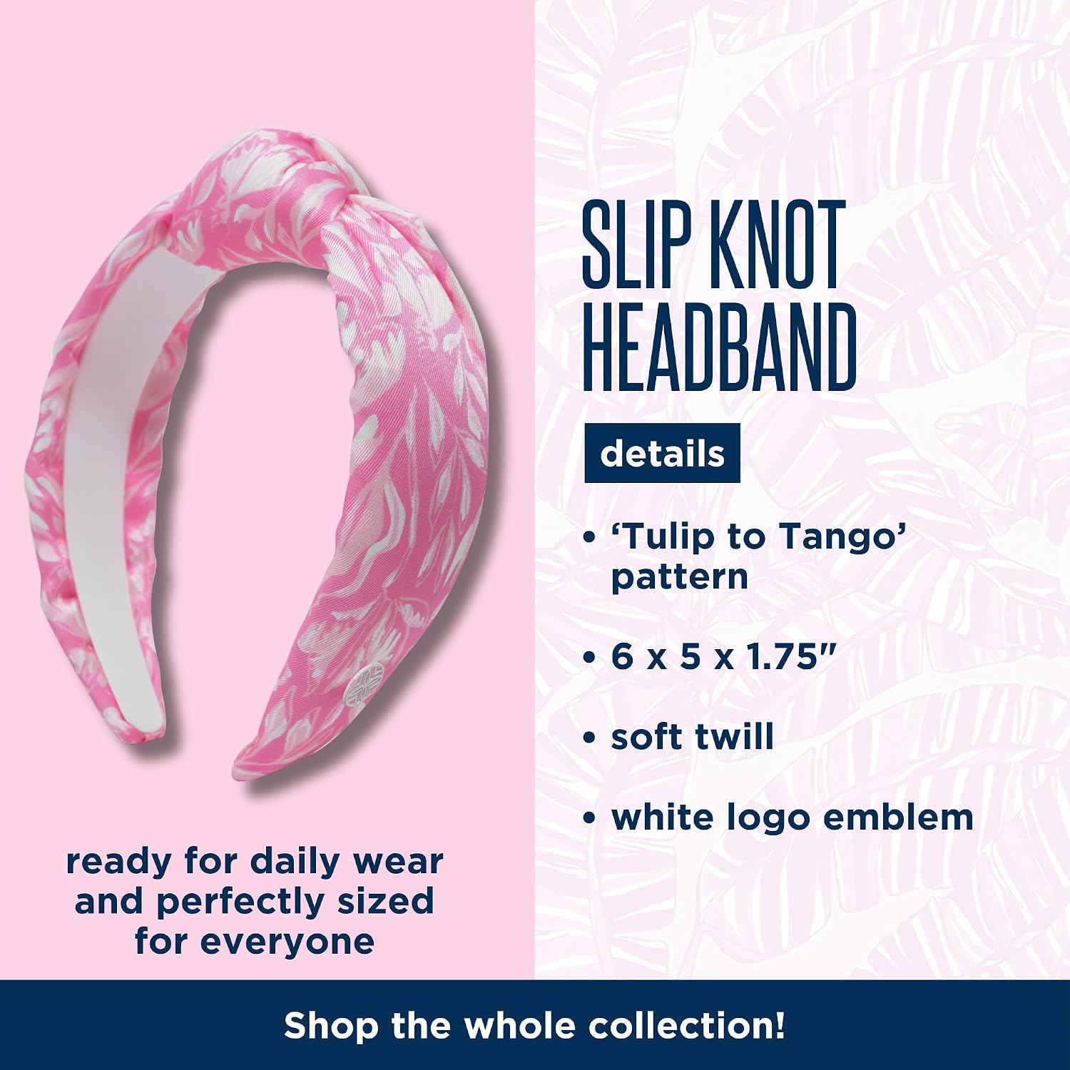 Lilly Pulitzer Top Knot Headband for Women, Colorful Knotted Headband, Cute Hair Accessories for Women & Girls, Tulip to Tango
