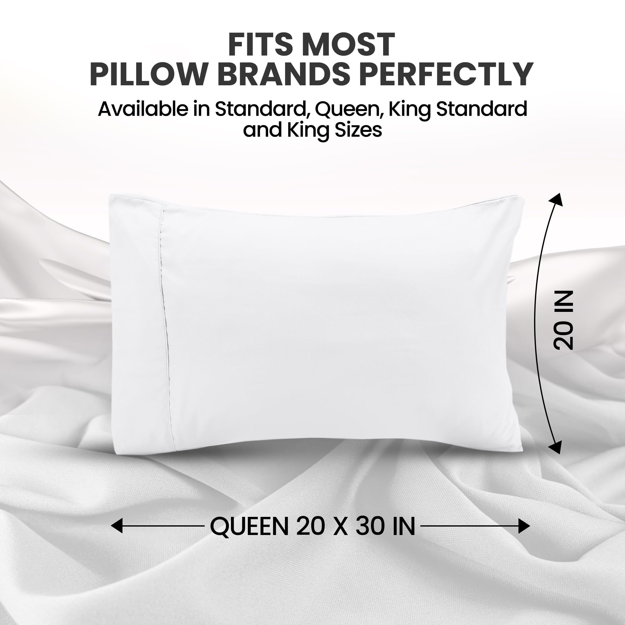 Utopia Bedding - 24 fundas de almohada queen (50 x 76 cm), microfibra cepillada suave, cierre de sobre, para hospitales, hoteles y habitaciones de invitados, certificación Oeko-TEX, blanco