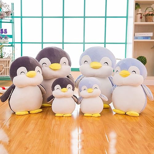 Miniatura 9 de Almohada de peluche de pingüino de 21.6 pulgadas con cara sonriente, juguete de peluche abrazable, regalos de anime para niños y amantes en