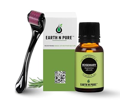 Earth N Pure Rosemary Essential Oil 15 ml & Derma Roller For Hairfall Control & Hair Growth.