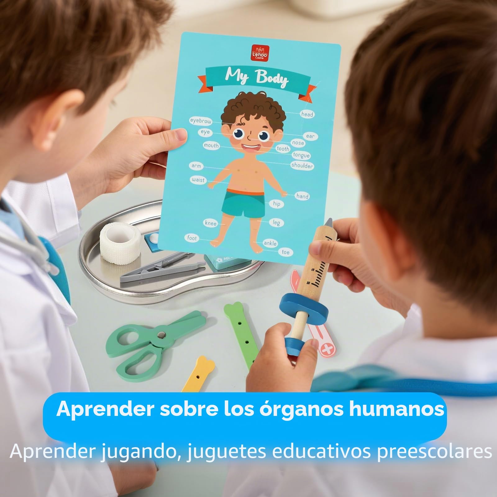 Lehoo Castle Maletin Medicos Juguete, Doctora Juguetes, Maletín Medico Juego de rol, Juegos de Médicos Regalos para Niños y Niñas, Niños A Partir de 3 Años