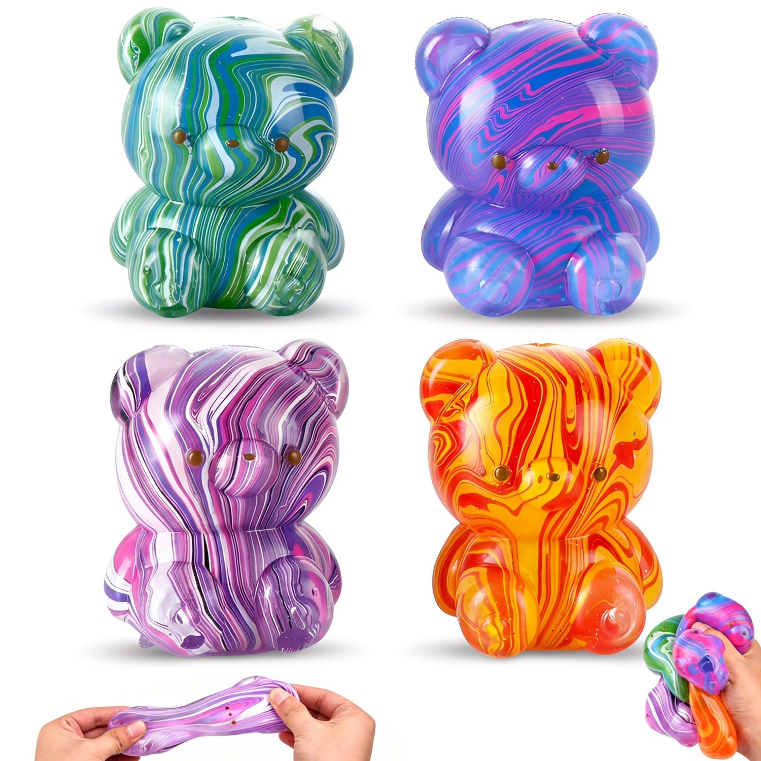 4PCS Giant Dumpling Squeeze, Dumplings Squishy con Purpurina, Juguetes Fidget Blandos de Rebote Lento, Pelotas Antiestrés para Aliviar la Ansiedad, Juguete Sensorial para Niños y Adultos — view 11