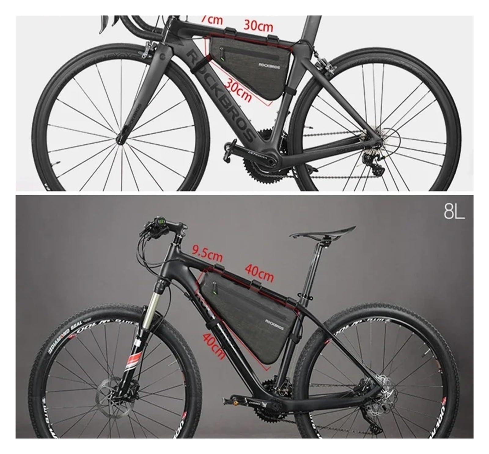 Xi Yu Borsa da bici for tubo con telaio anteriore triangolare portatile antipioggia da 1 pezzo