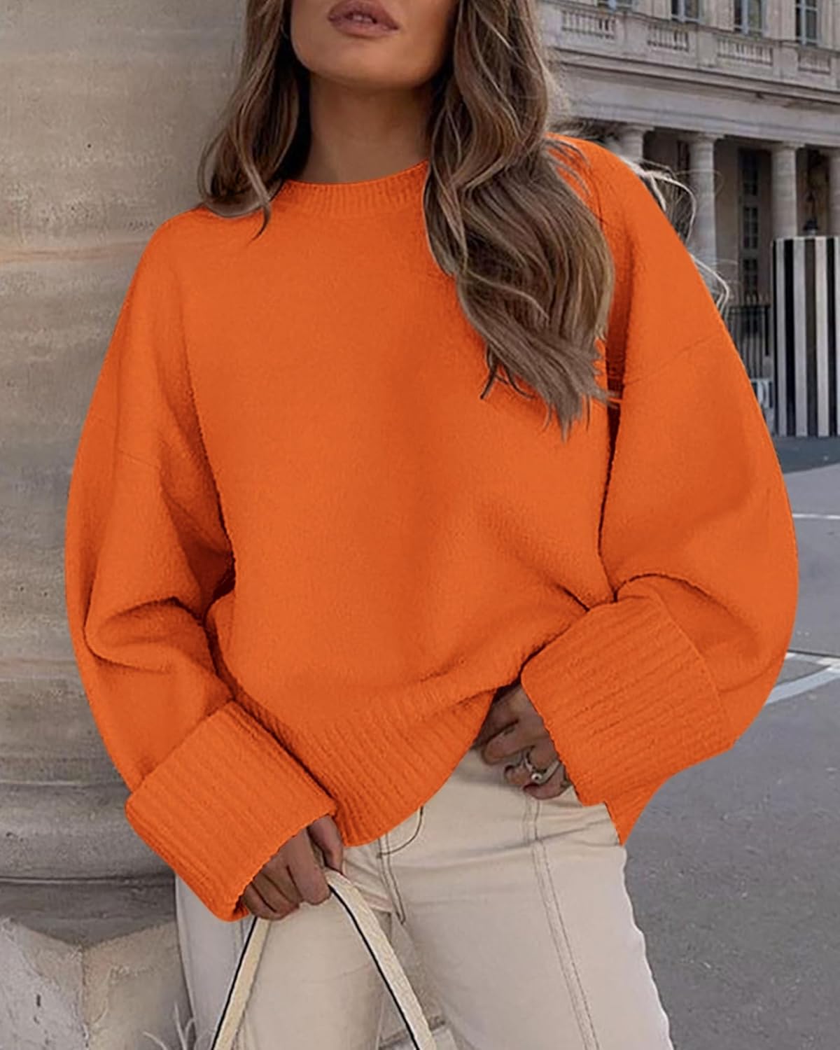 PRETTYGARDEN Women's Fall Oversized Sweaters Casual Crewneck Pullover Long Sleeve Fuzzy Chunky Knit Tops Blouse - Image 5