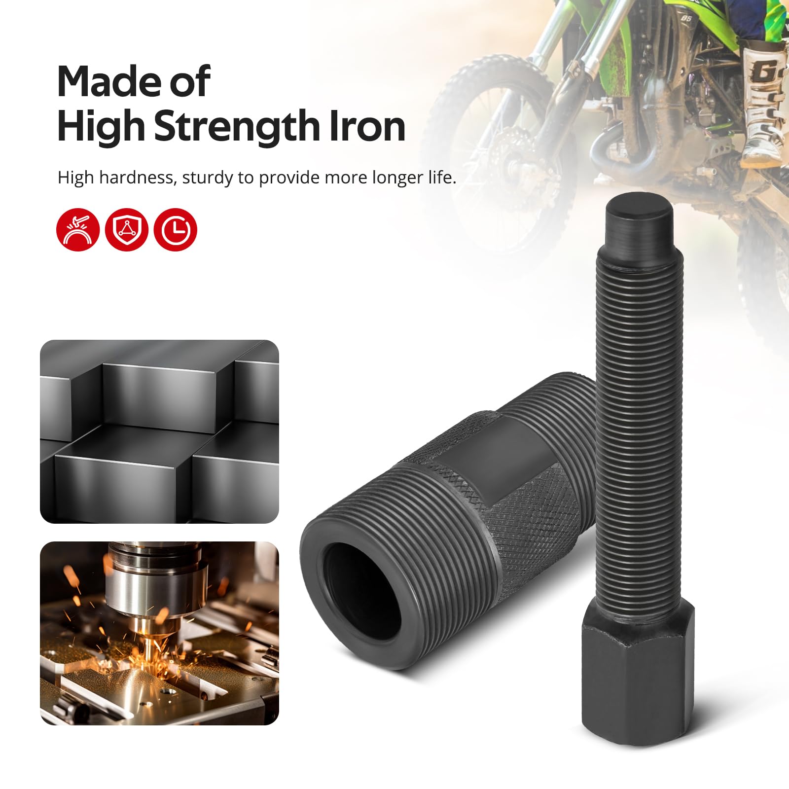 Estrattore Volano 2 In 1 M24x1 RH E M27x1 LH Per GY6 125/150, Yamaha, Honda, Kawasaki, Suzuki - Foto 3