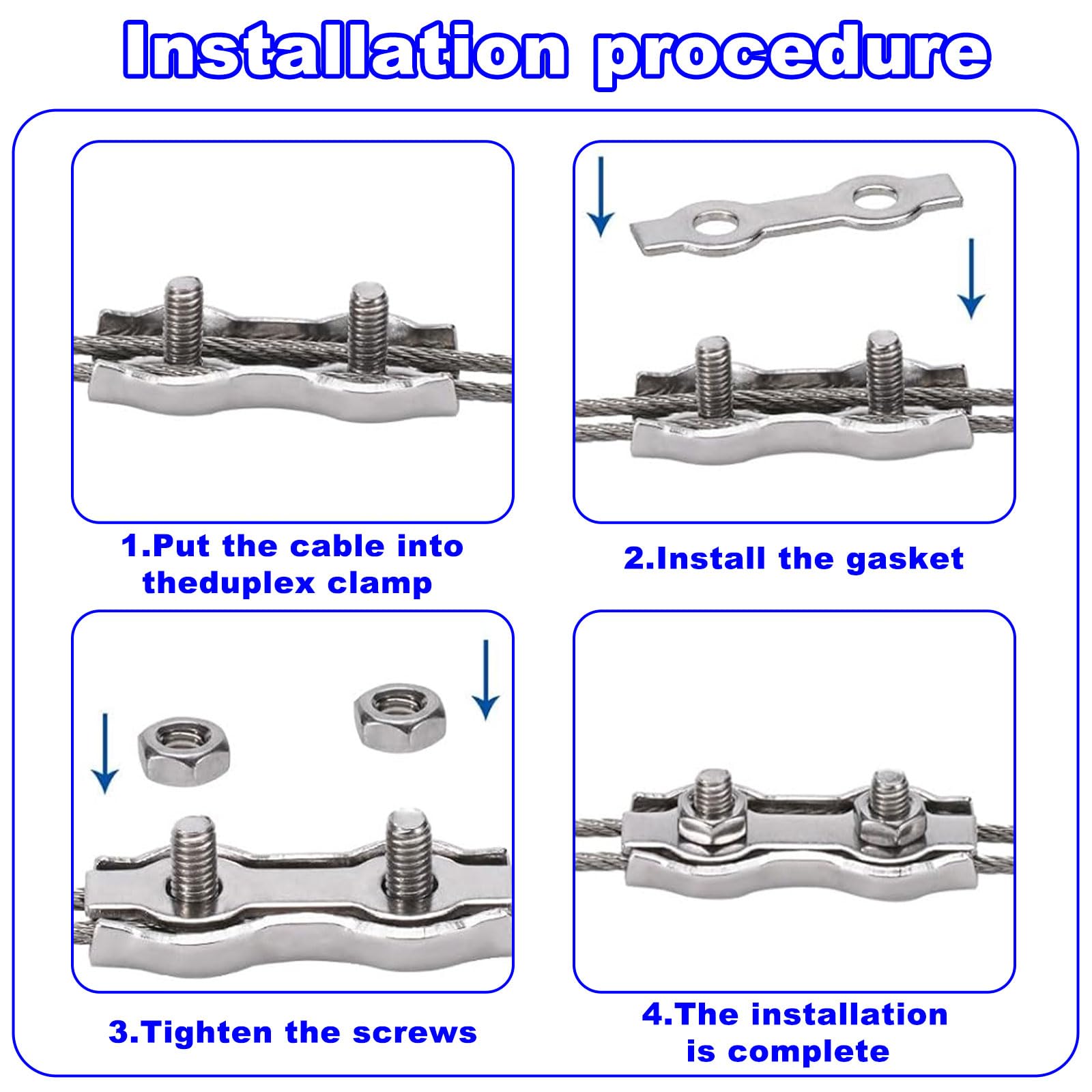 M3 Wire Rope Clips, Wire Rope Clamps, U Bolt Stainless Steel Cable Clip - View #9