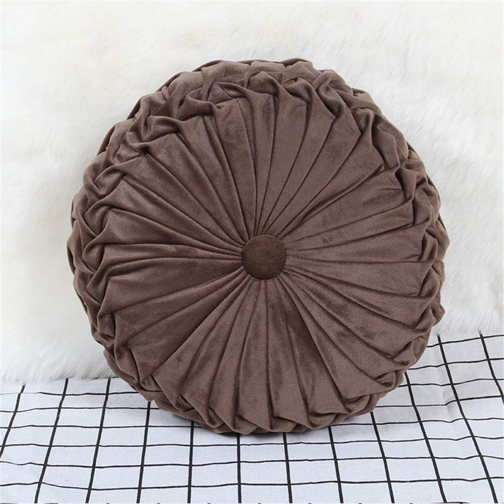 Coussin de siège rembourré rond marron 33cm galette de chaise douce maison