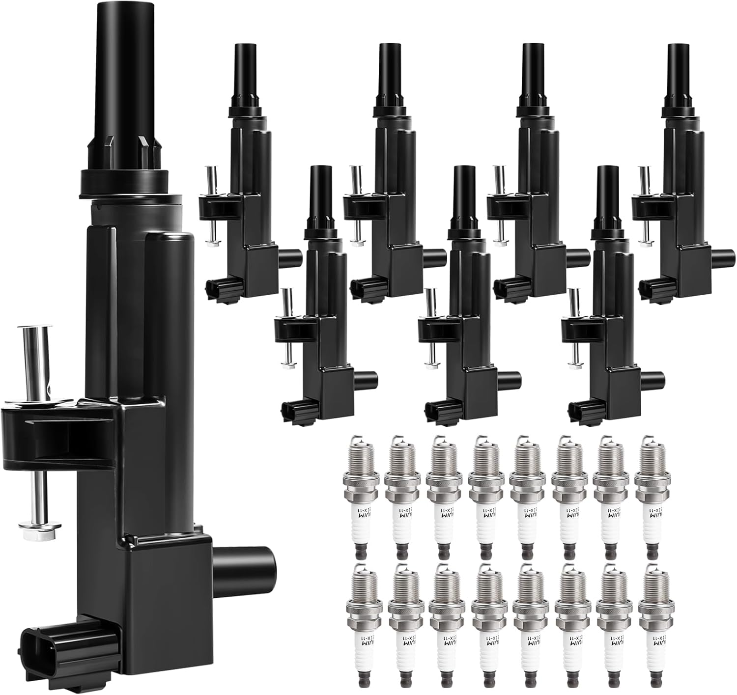 Ignition Coil Pack and Spark Plugs fit for V8 4.7L 2008 2009 2010 Jeep Grand Cherokee Commander, Dodge Ram 1500 Durango Dakota Dakota, Chrysler Aspen 08 09 10, UF601, Set of 8 Coils + 16 Spark Plugs