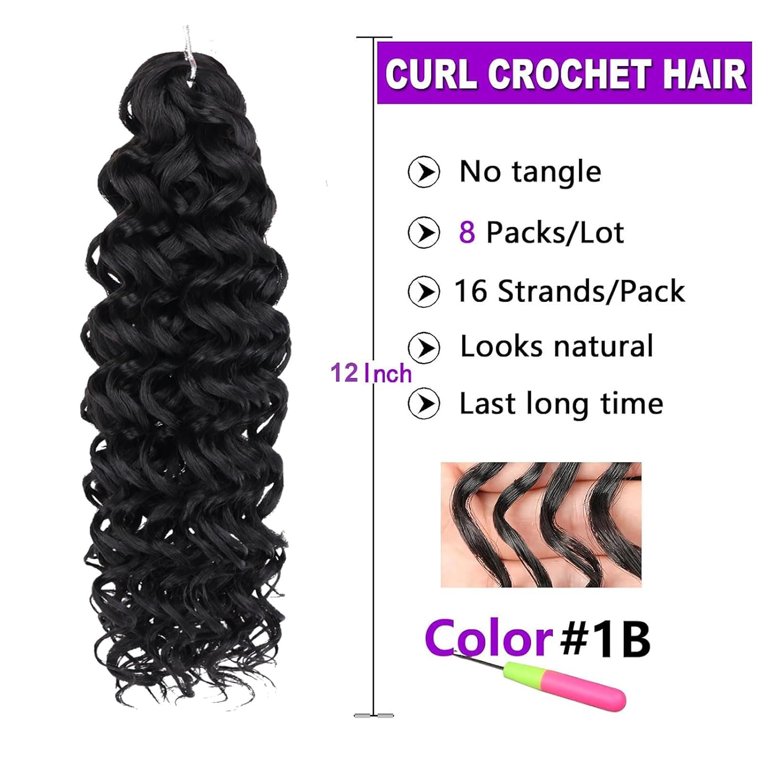 ZRQ GoGo Curl Crochet Hair 12 Inch Water Wave 8 Packs Beach Curl Crochet Hair Natural Hairstyles Deep Twist Crochet Braids For Women Synthetic Ocean Wave Crochet Hair Extensions