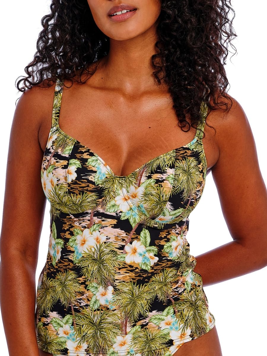 Freya Bahama Shores Tankini Top Black Black 36E