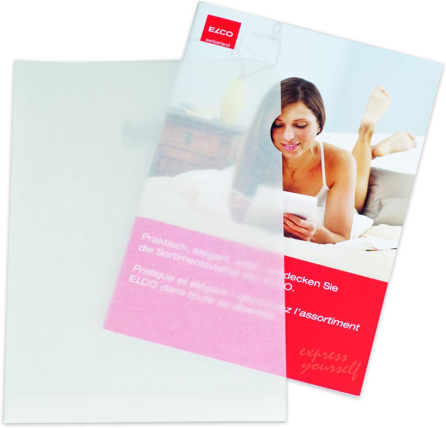 ELCO Ordo Transparent 220x310 mm 80GSM Tear-Proof Writebale and Inkjet Paper Folder (Box of 100) - Transparent White