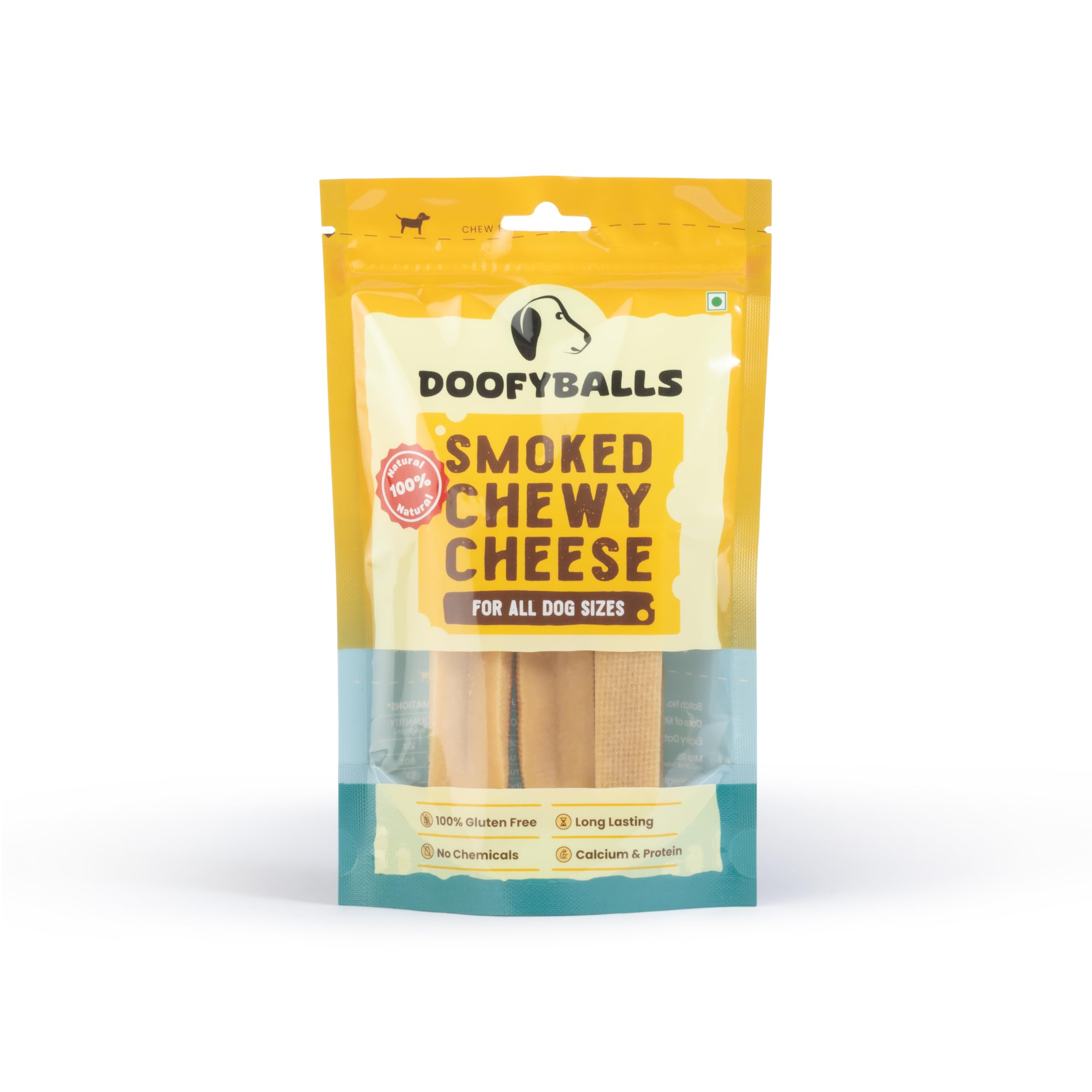 Doofyballs Smoked Cheese Chew Bars | Long Lasting Chew Bars | 100% Natural & Preservative Free | Calcium & Protein Rich Gluten Free Chew Bars Yak Milk (3 Bars)| Small Yak Chew