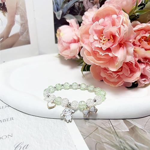 Miniatura 3 de CJIAYUJEW Cute Bracelet Crystal Pearl Bracelets, Anime Elastic Stretch Crystal Bead Bracelet Lovely Cartoon Elastic Beaded Bracelets for Women