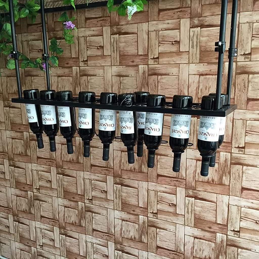 Casier à vin étagère suspendue porte-bouteille plafond fer forgé 100cm