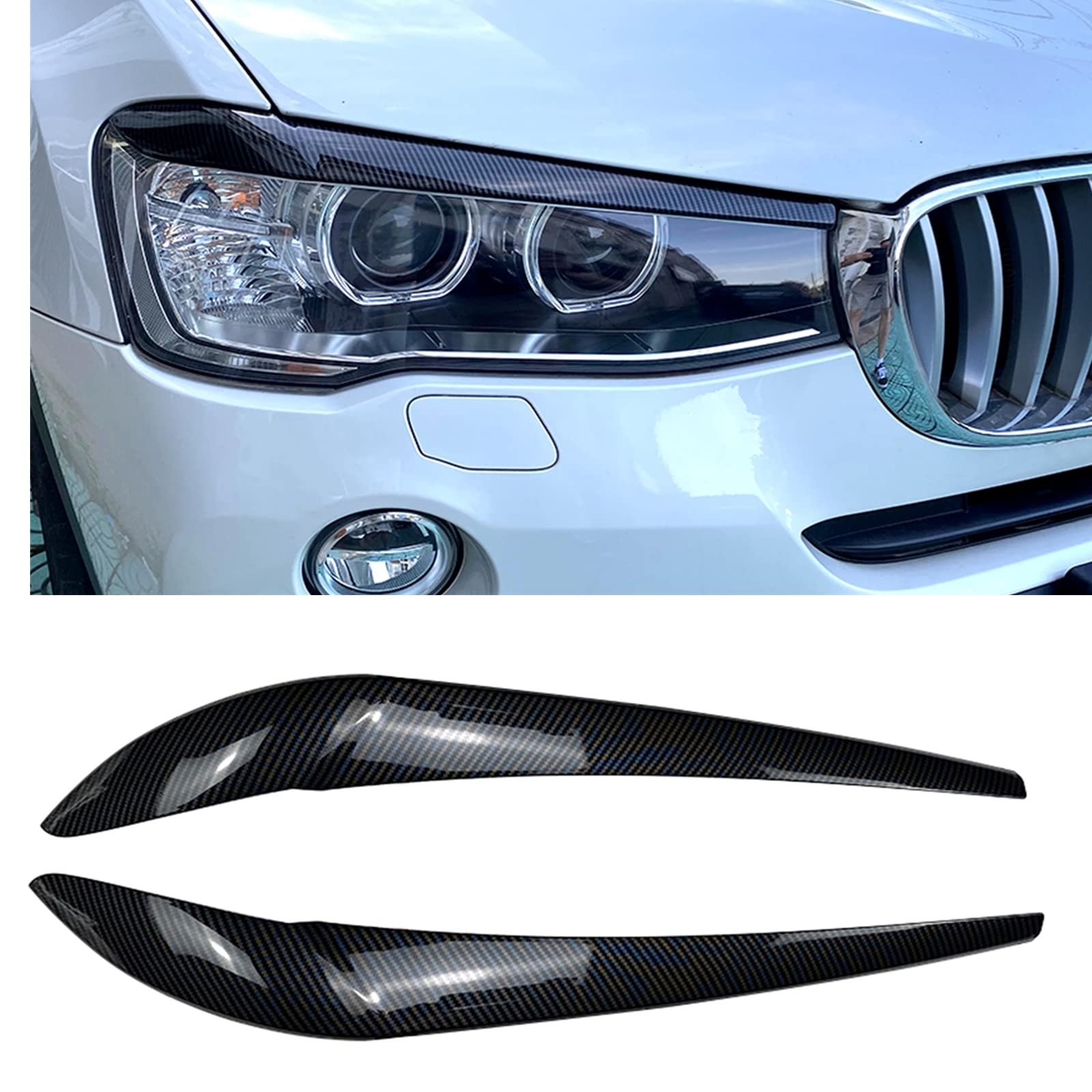 2 guarnizioni per sopracciglia per fari anteriori BMW X3 F25 X4 F26 2014-2017 15