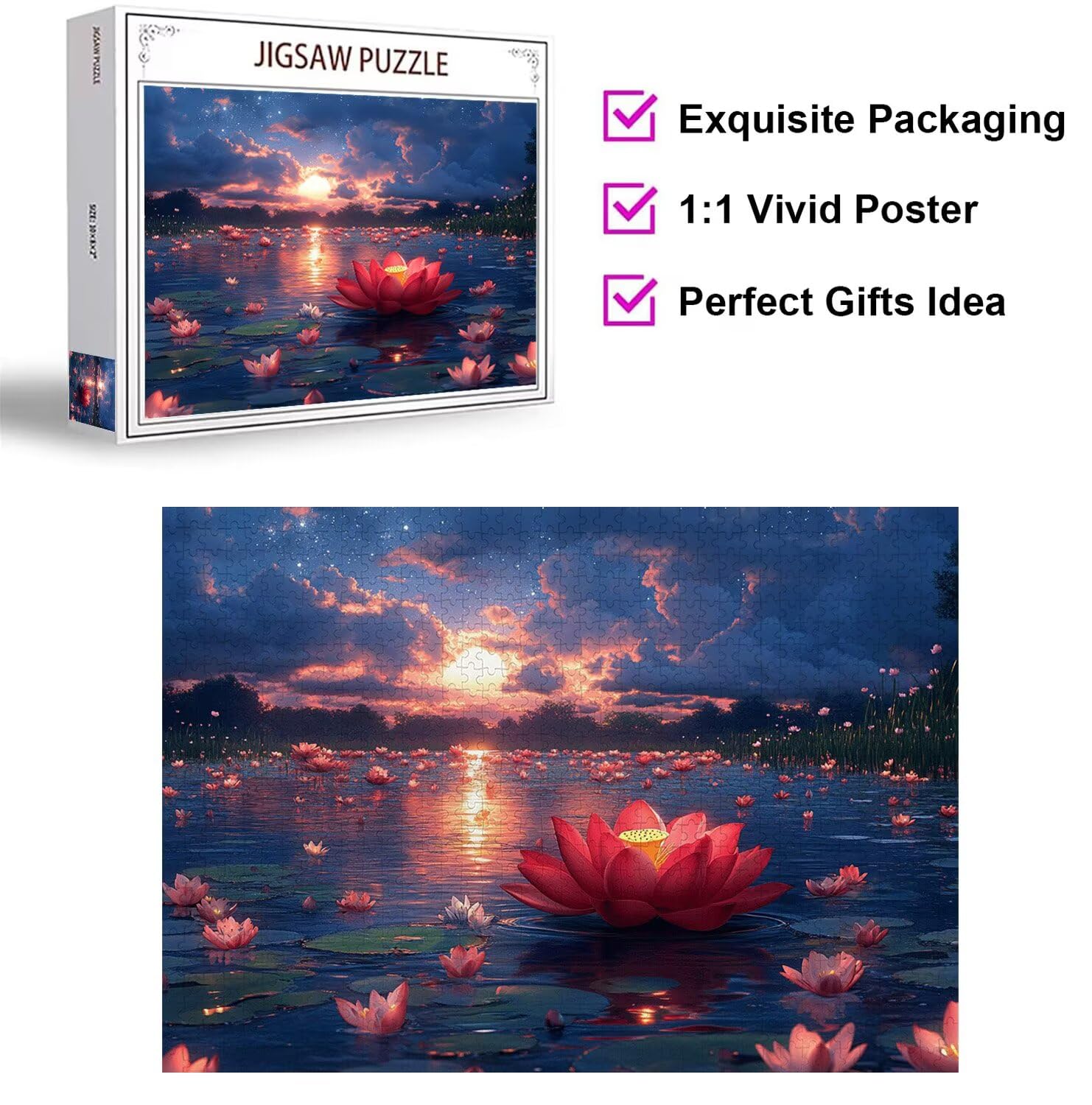 Puzzle 3000 elementów dla dorosłych, gry rodzinne, kwiat gwiaździste niebo