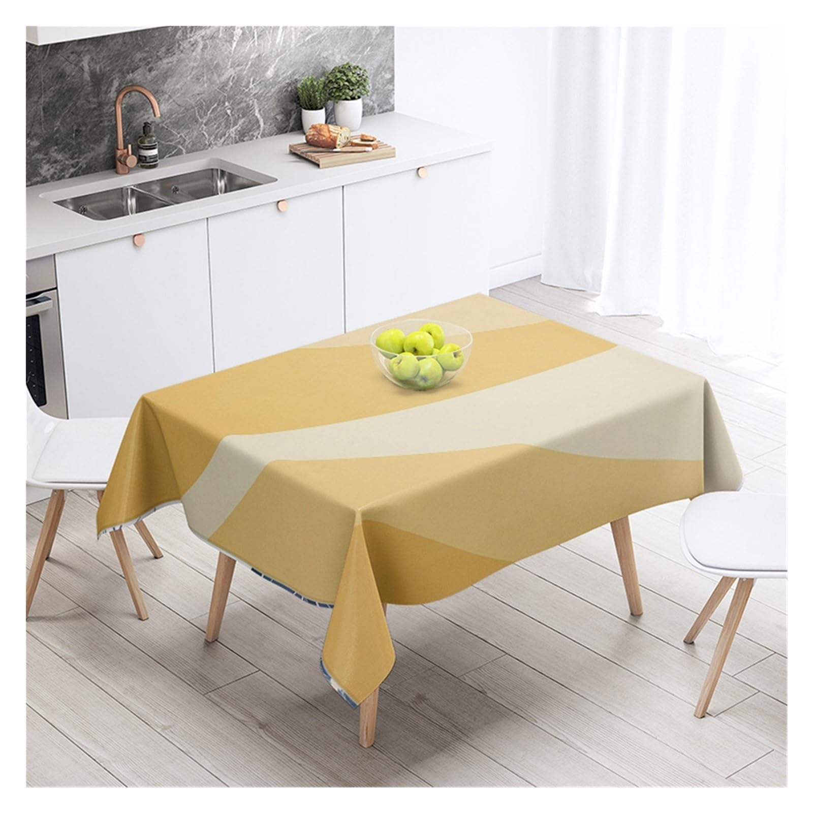 BDFJEDS Waterproof Tablecloth Minimalist Geometric Tablecloth Machine Washable Dining Household Living Room Decorative(Color1,140X200)