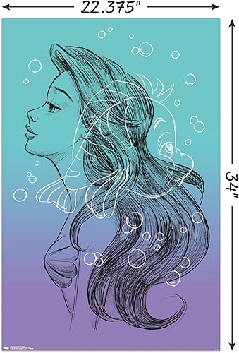 Miniatura 3 de Trends International Disney The Little Mermaid - Póster de pared de boceto, 22.375 x 34 pulgadas, versión sin marco