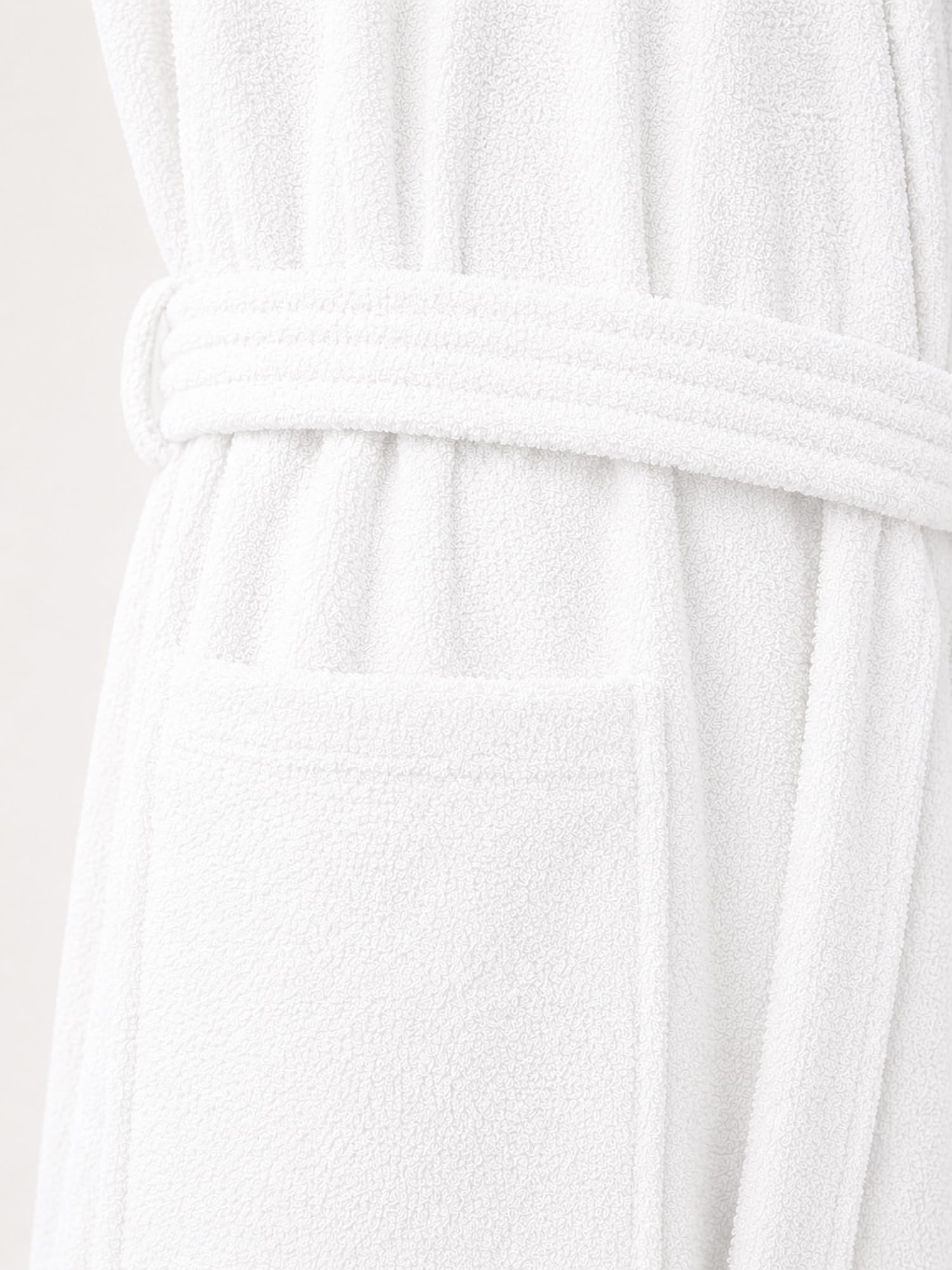 RANGOLI Premium Knee-Length 100% Cotton Men Bathrobe in Full Sleeves & 2 Pockets with 400 GSM Fabric for Ultra Soft & 2X Absorbency (White-XL) | Noble Collection 2