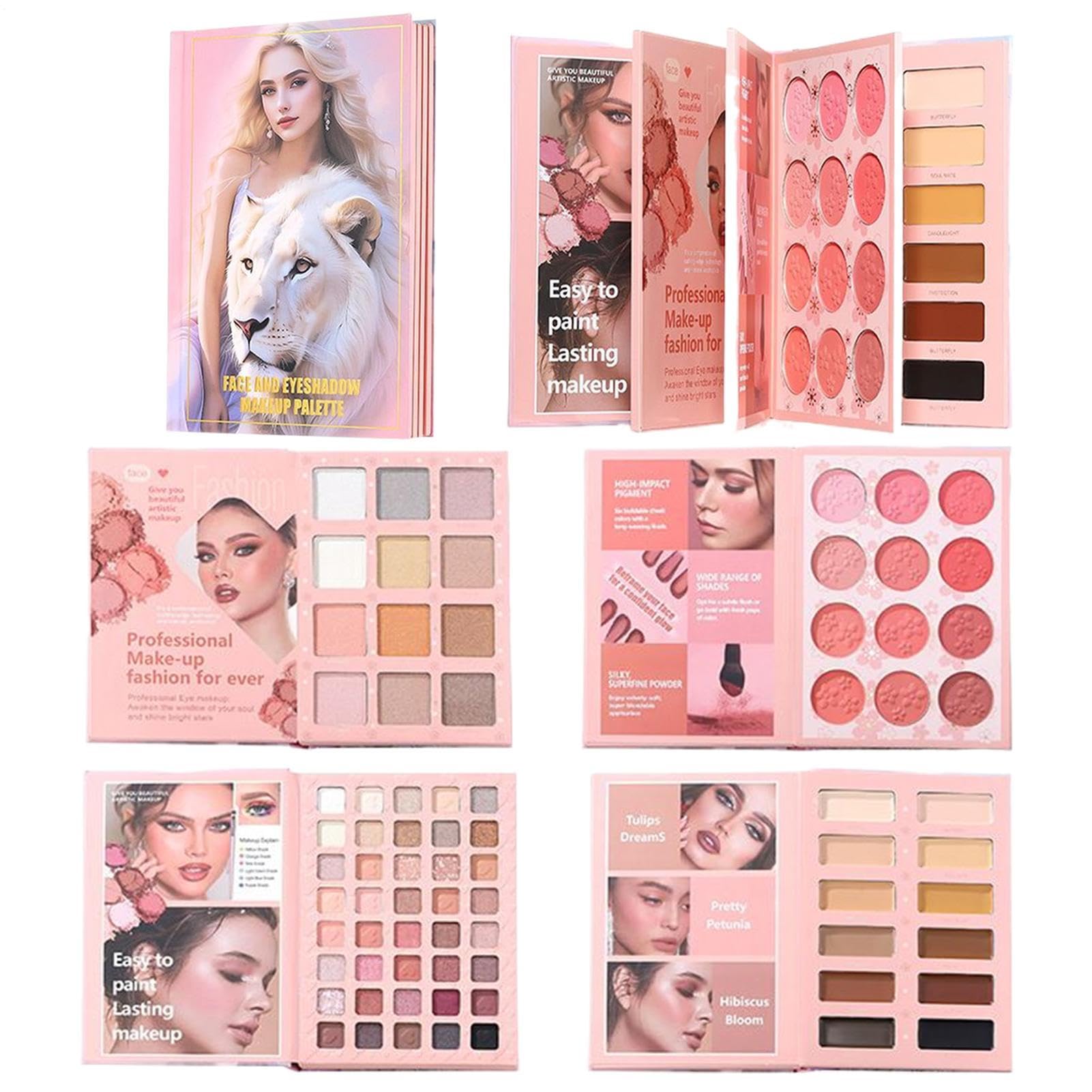 Eyeshadow Palette - Multi Color Blush Matte Kit, Makeup Kit Blush, Book Shaped Cosmetic Palette | Ideal for Travel Packing Organization Quick Touch Ups School Schedules Date Nights Performance