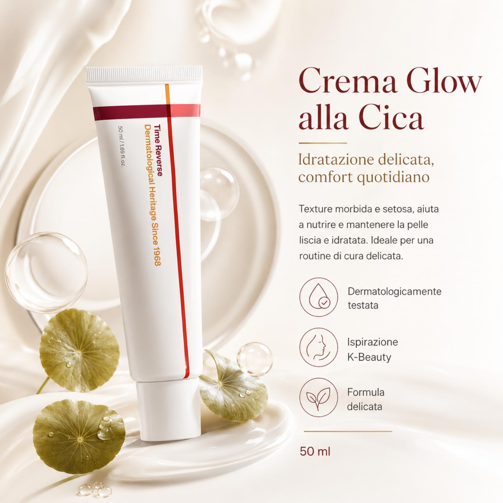 Kora Glow Crema KoraGlow Cica Glow Cream Crema Viso Anti Age Con Collagene E Ceramidi Per Pelle Compattta Idratata E Radiosa Per Routine Giornaliera (1 PCS)
