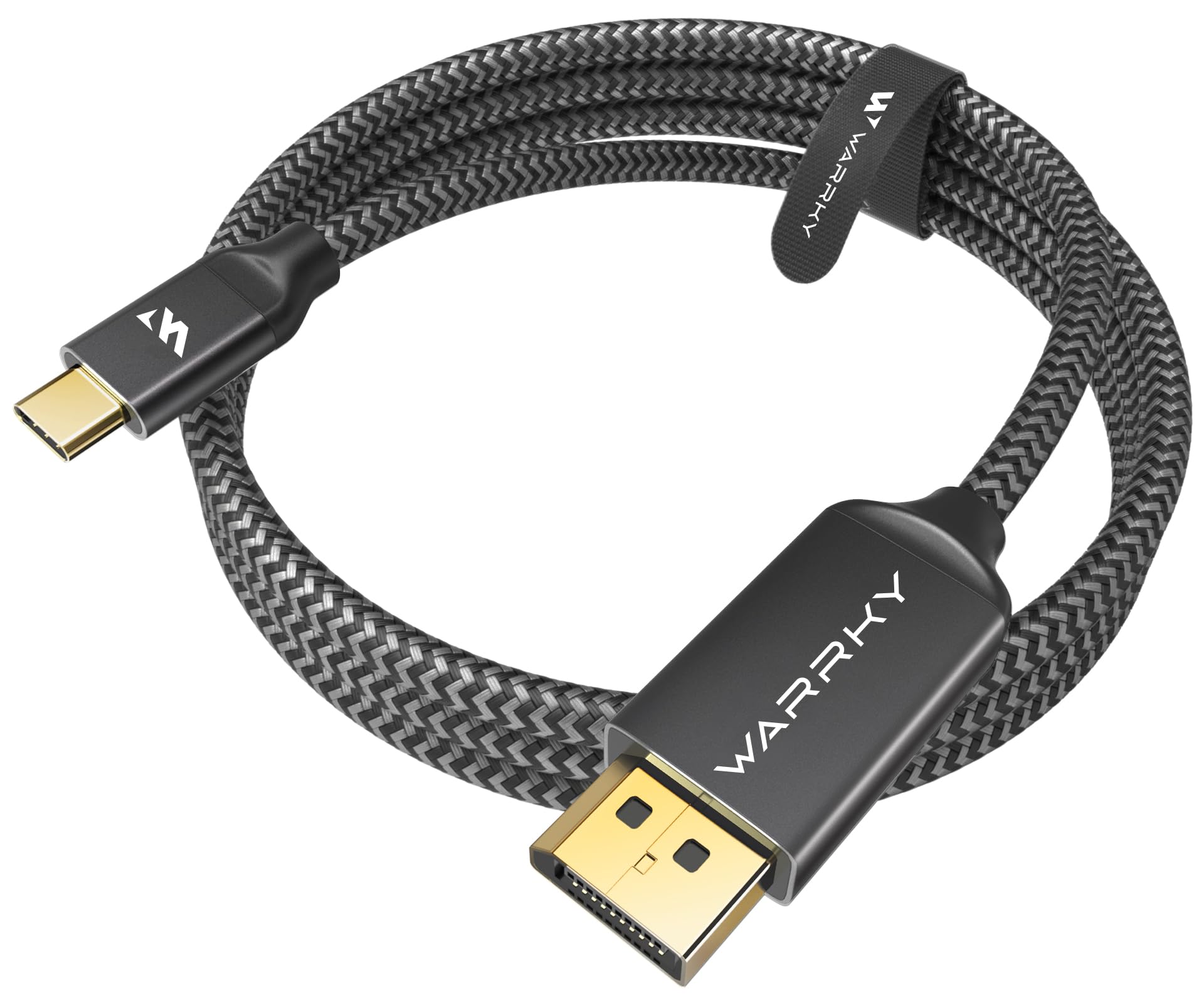 Warrky USB C to DisplayPort Cable for Office and Gaming (8K 60Hz, 4K 240/144Hz) Aluminum Type-C to Display Port Cord [Thunderbolt 3/4 Compatible] for