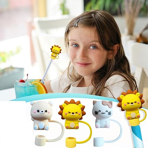 Miniatura 7 de 3 fundas para pajilla, 0.31 pulgadas, tapas de popote de silicona para accesorios de copa Stan-ley, protector a prueba de polvo, tapas reutilizables