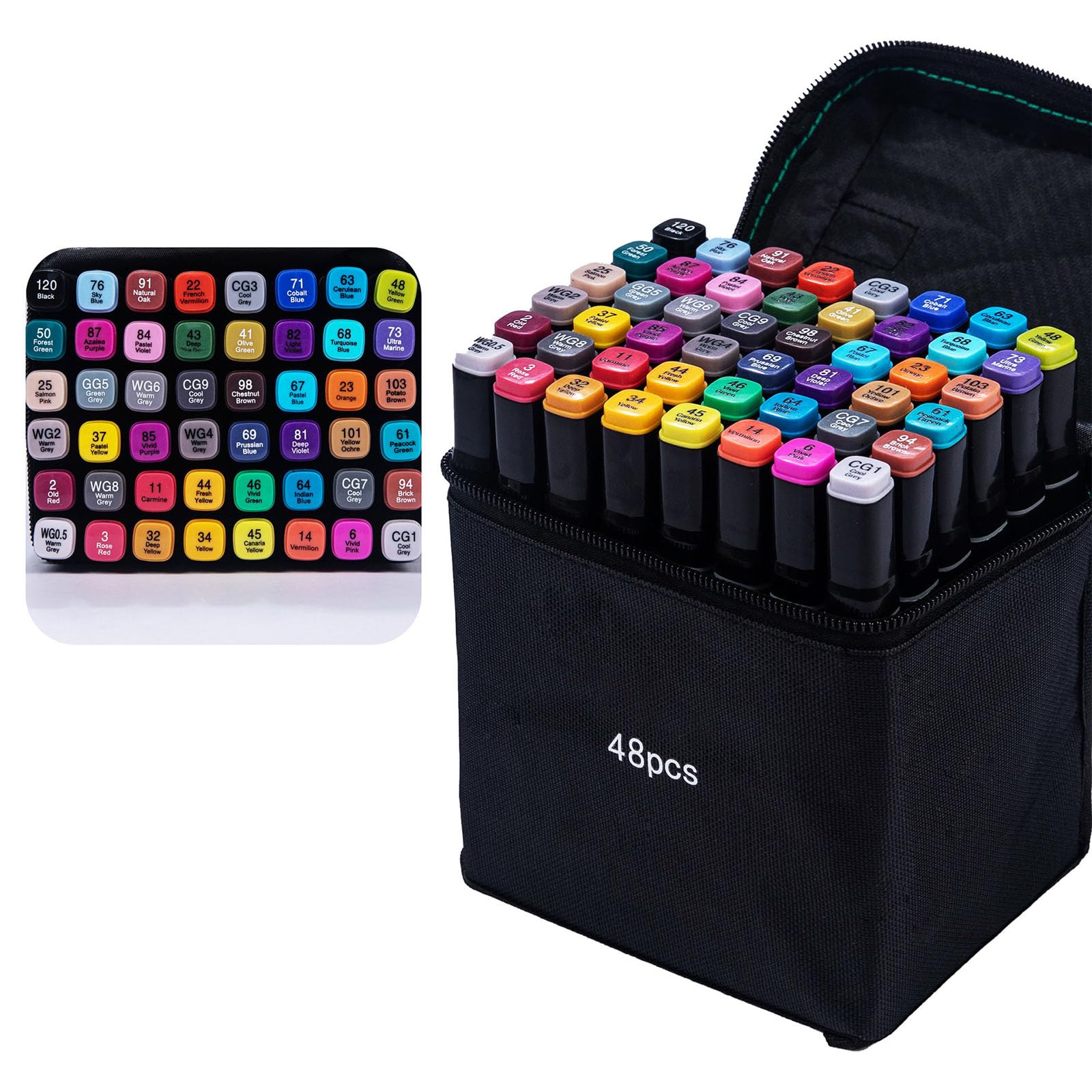 Lot de 24 à 120 marqueurs artistiques ergonomiques, double pointe, design portable, adapté aux artistes, étudiants, à double pointe