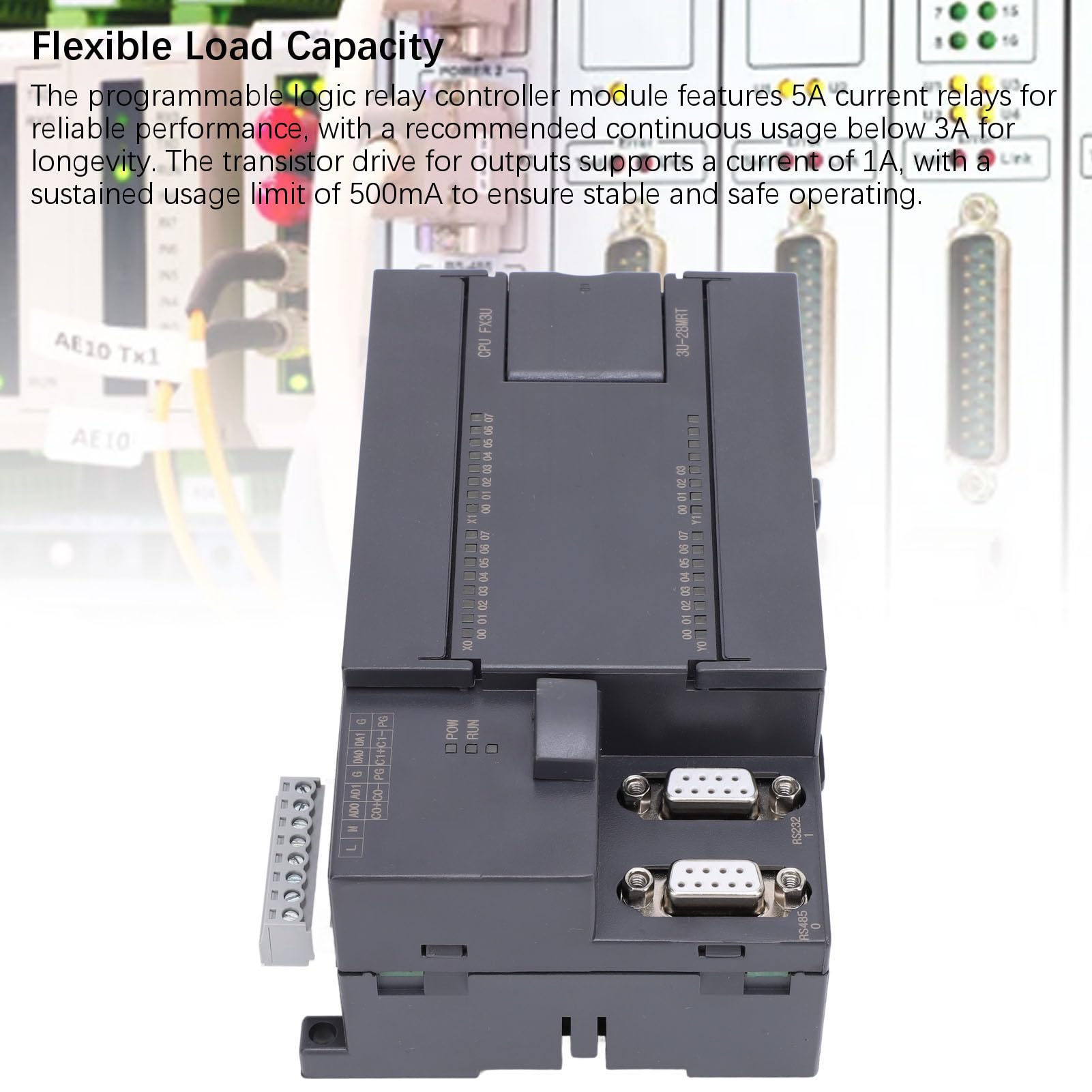 Jeffergarden Módulo Controlador de relé Lógico Programable Unidad de Placa de Control PLC, CC Industrial 24 V 16 Entradas 12 Salidas, Automatización de CPU de Alto Rendimiento, Comunicación