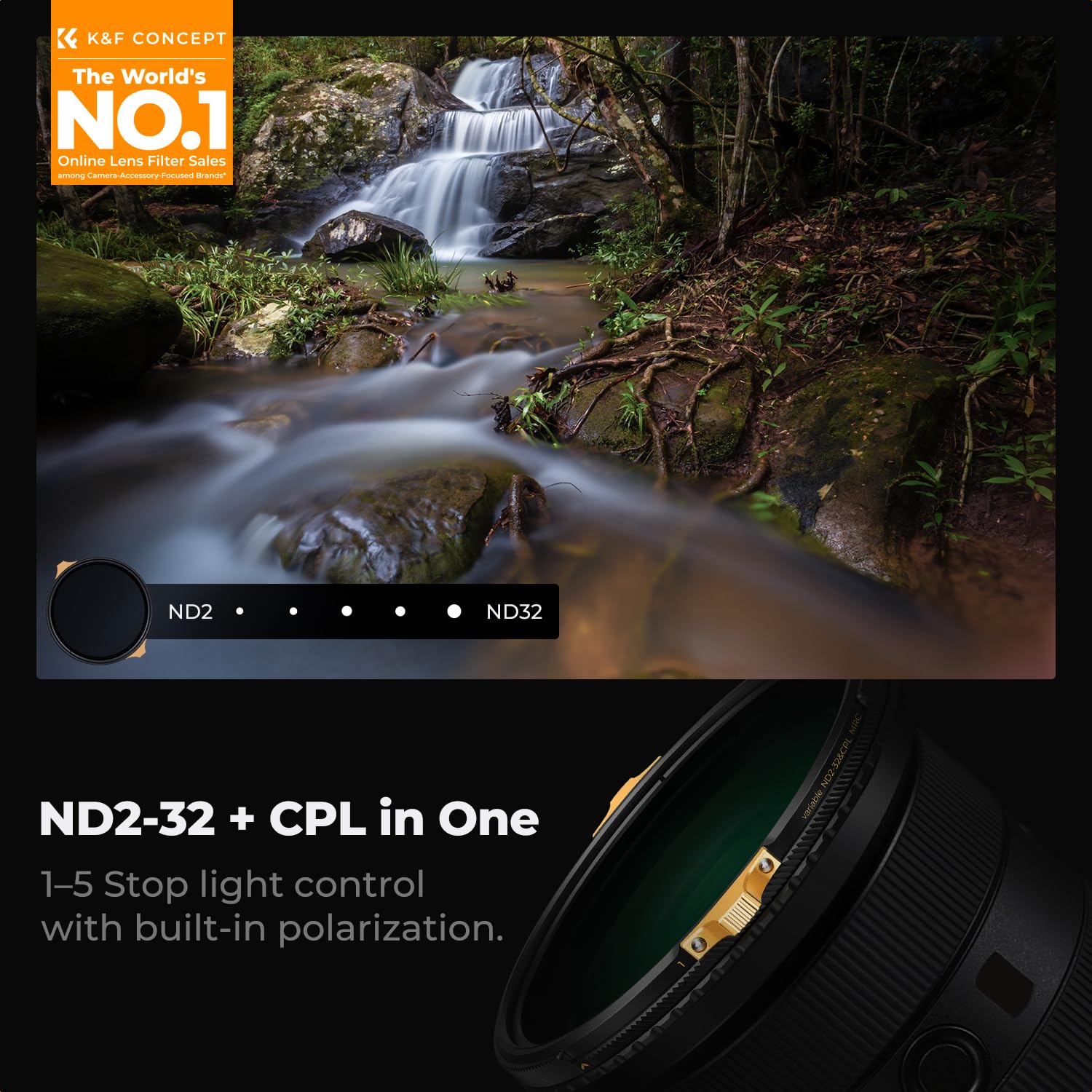 K&F CONCEPT ND2-32 i filtr polaryzacyjny (CPL) 67 mm, True Color i filtr kombinowany 2 w 1 o ultraniskim współczynniku odbicia 0,15% z uchwytem (seria Nano XPRO)