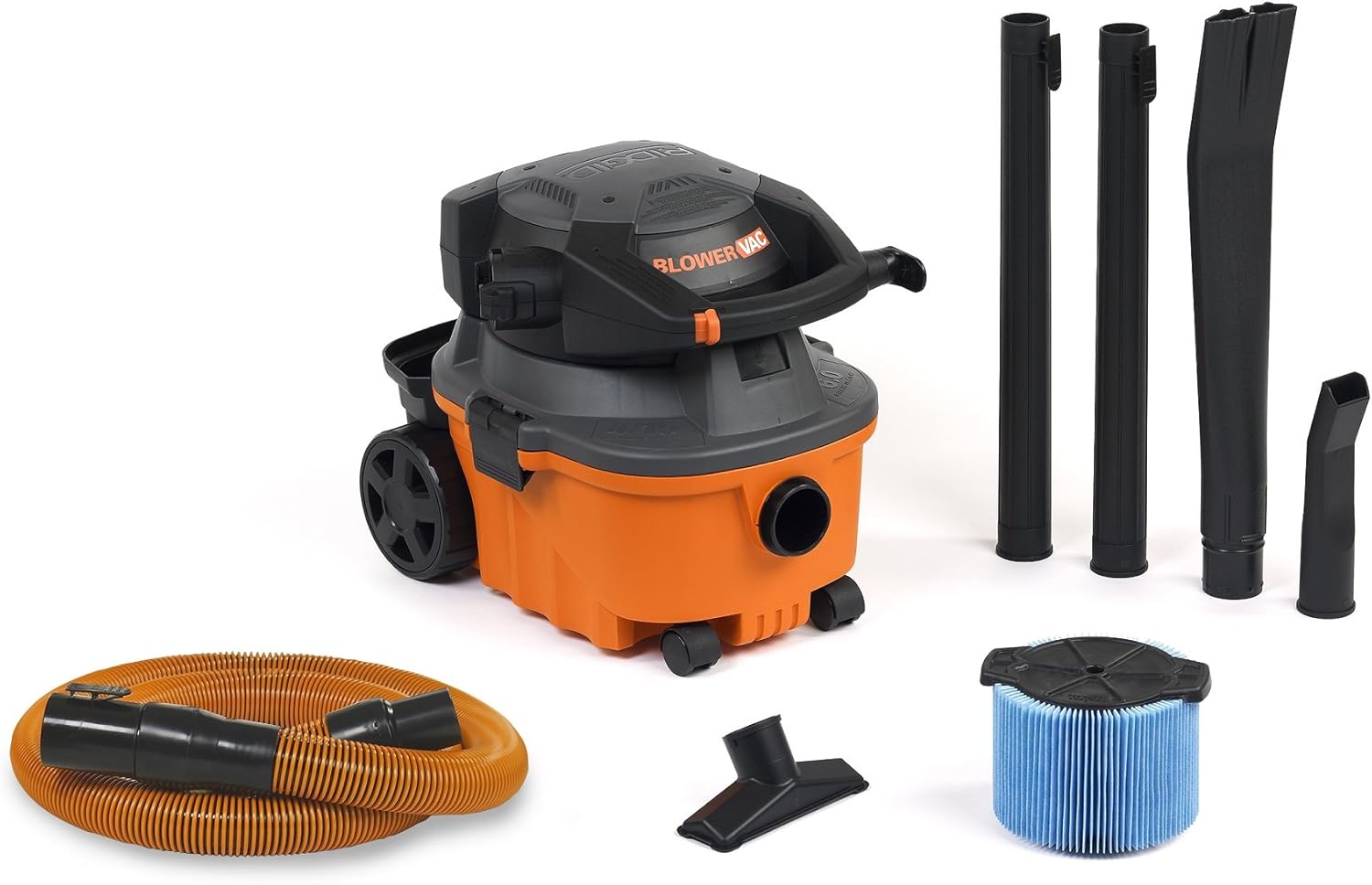 RIDGID Wet Dry Vacuums VAC4010 2-in-1 Compact and Portable Wet Dry Vacuum Cleaner with Detachable Blower, 4-Gallon, 6.0 Peak HP Leaf Blower Vacuum Cleaner
